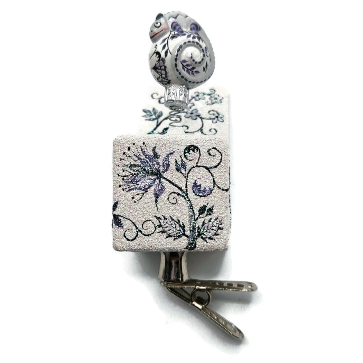Patricia Breen Pop Goes the Chameleon Chinoiserie Violet Clip On Spring Ornament