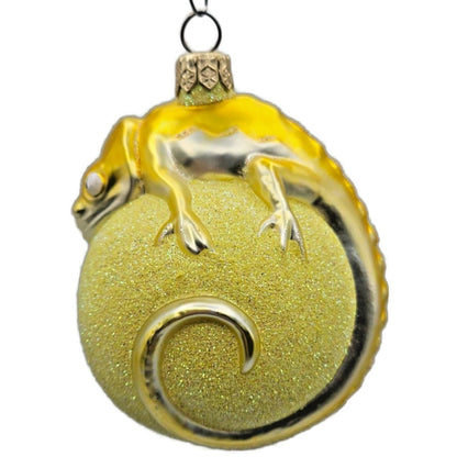 Patricia Breen Chameleon Yellow Glittered Spring Christmas Holiday Tree Ornament