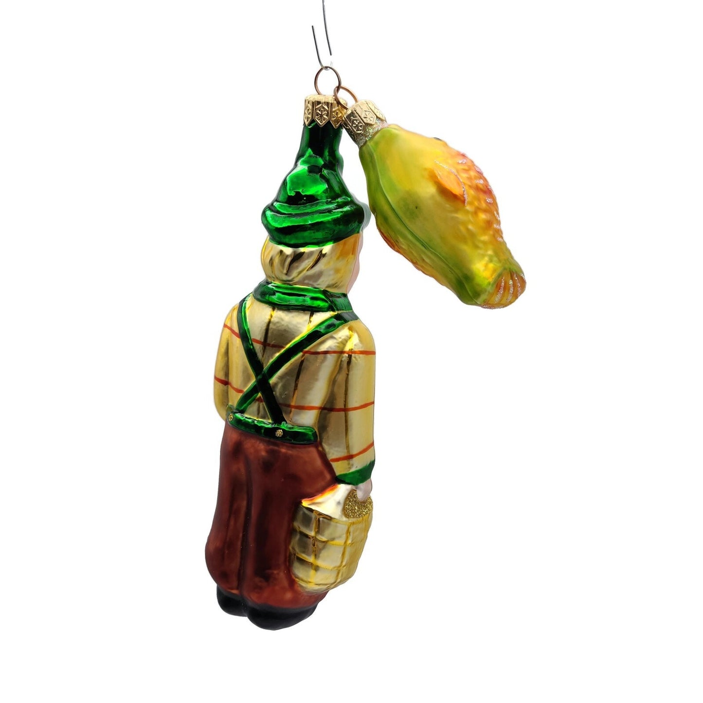 Patricia Breen Fisherboy and Fish Autumnal Fall Fishing Christmas Tree Ornament