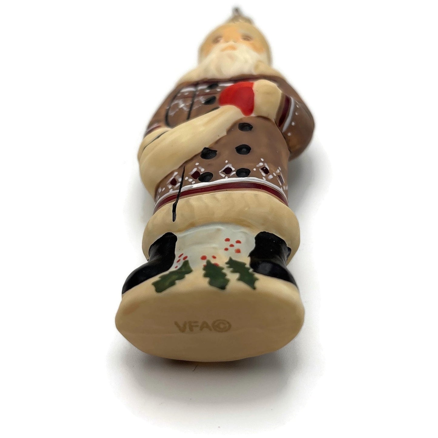Vaillancourt Folk Art Brown Father Santa Claus Christmas Tree Ornament