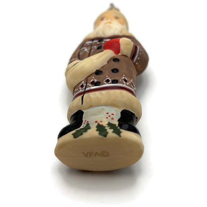 Vaillancourt Folk Art Brown Father Santa Claus Christmas Tree Ornament