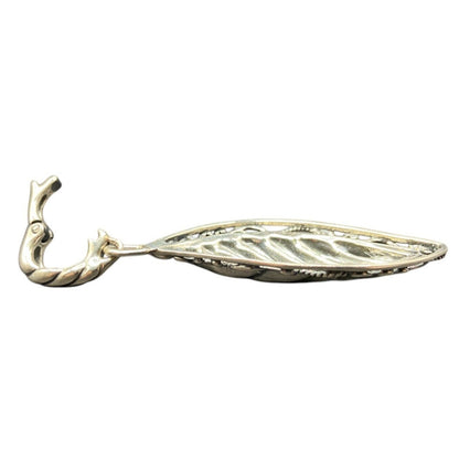 Carolyn Pollack Relios Leaf Shaped Pendant 925 Sterling Silver Scroll Filigree