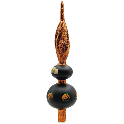 Patricia Breen Miniature Halloween Finial Black Orange Jack-o-Lantern Topper