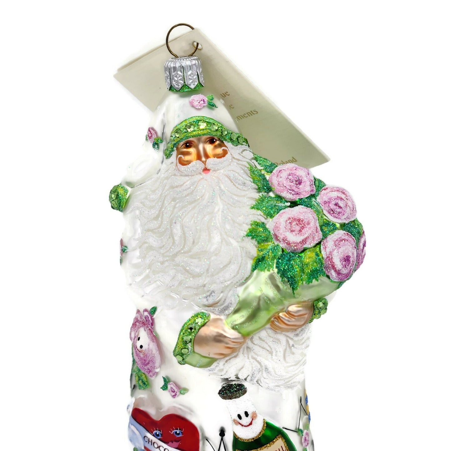 Patricia Breen Oh You Shouldn't Have Pearl Santa Spring Roses Holiday Ornament