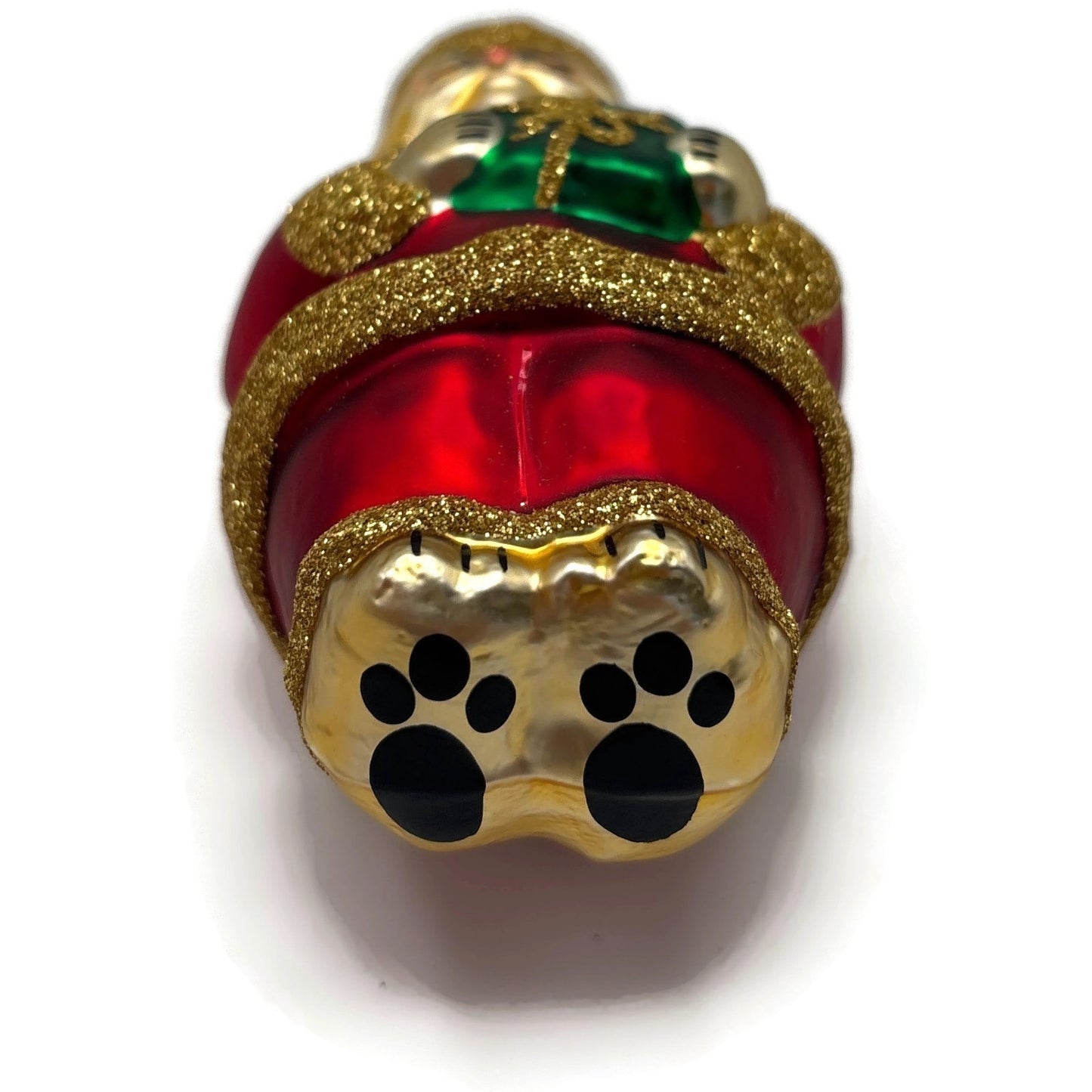 Patricia Breen Santa Paws Red Gold Trim Cat Animal Christmas Tree Ornament