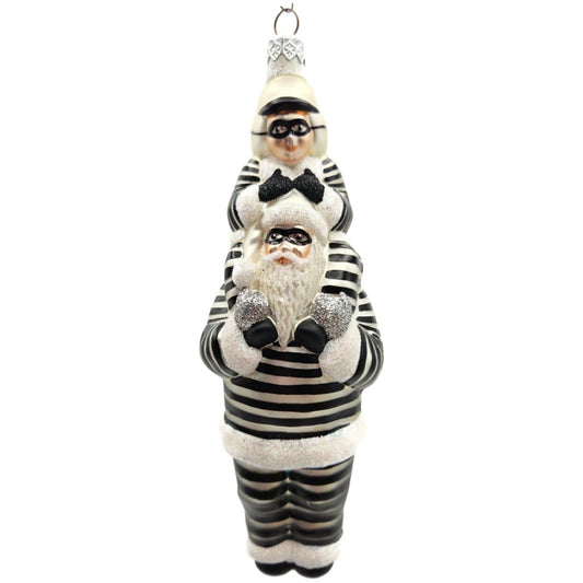 Patricia Breen Carry Me Santa Bank Robbers The Christmas Gang Striped Ornament