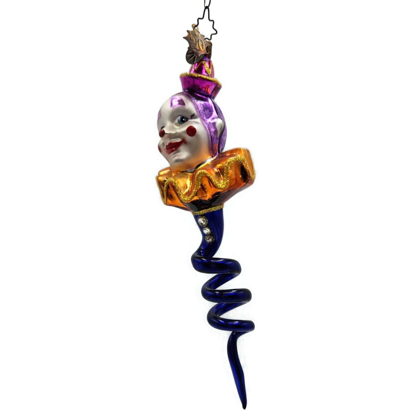 Christopher Radko Clown Snake Corkscrew Spring Twist Halloween Ornament