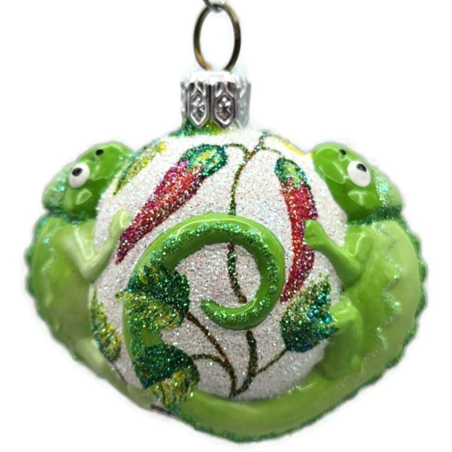 Patricia Breen For James Twice Chili Peppers Chameleon Green Christmas Ornament