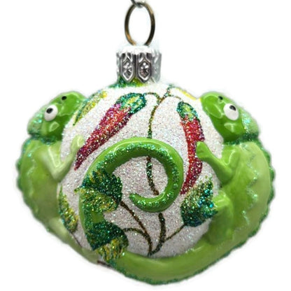 Patricia Breen For James Twice Chili Peppers Chameleon Christmas Ornament 2581