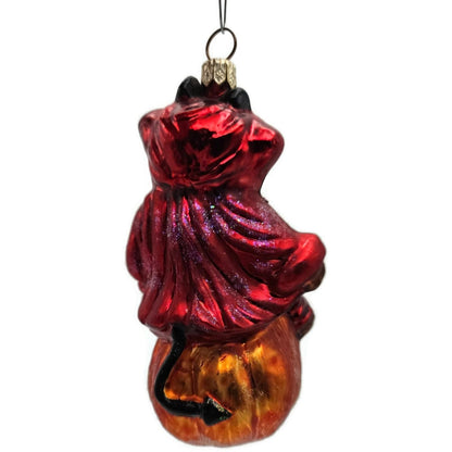 Christopher Radko You Little Devil Bear Pumpkin Halloween Christmas Ornament