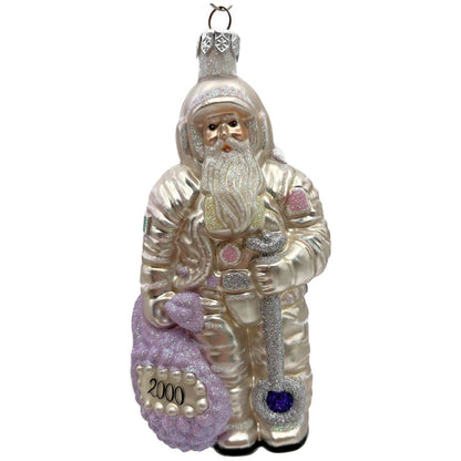 Patricia Breen Millennium Santa Claus Lavender Bag 2000 Christmas Ornament CATZ