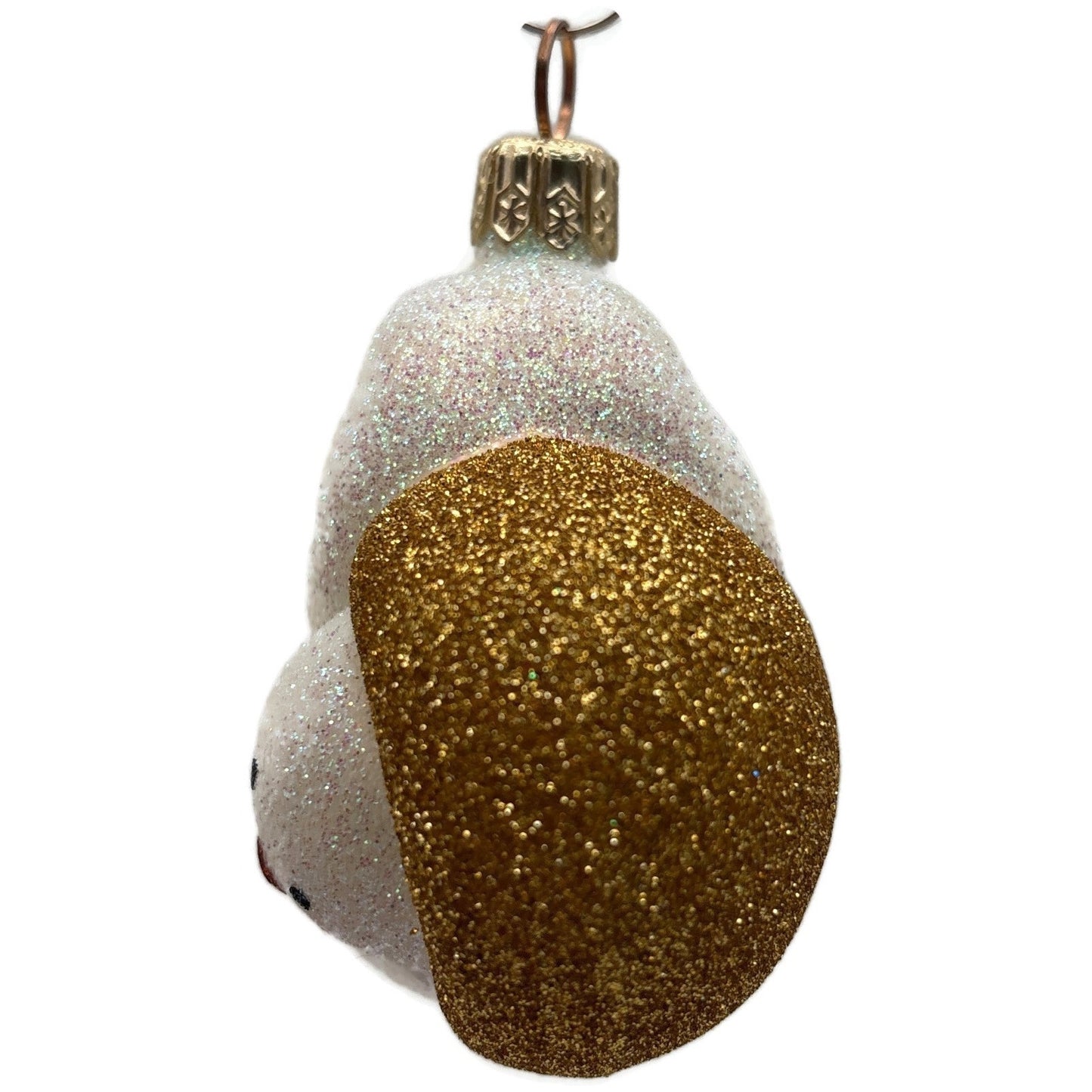 Patricia Breen Snow Angel in Flight Glittered White Gold Christmas Tree Ornament