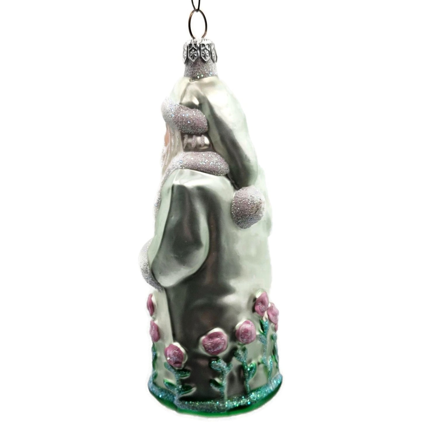 Patricia Breen Santa of the Windsor Salmon Rose Pearl Spring Christmas Ornament