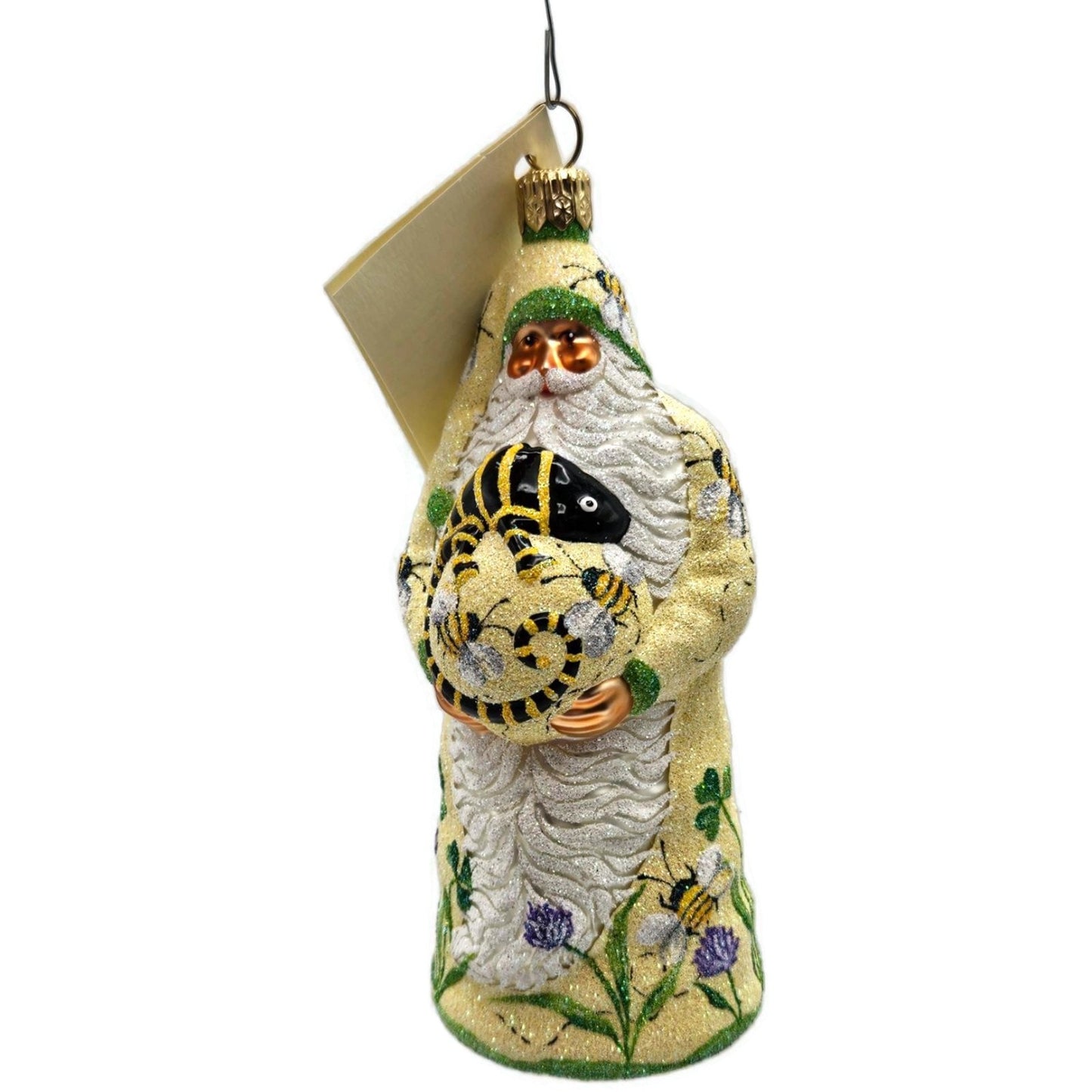 Patricia Breen Santa With Chameleon Colourful Bees Clover Honey Spring Ornament