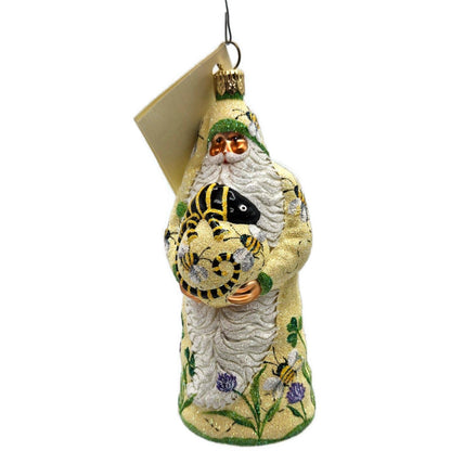 Patricia Breen Santa With Chameleon Colourful Bees Clover Honey Spring Ornament