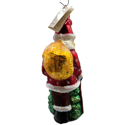 Christopher Radko Long Beard Santa Claus With Sack Christmas Tree Ornament