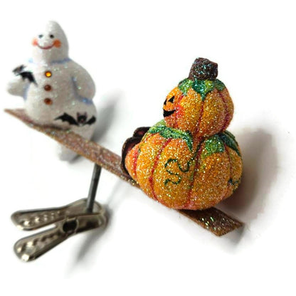 Patricia Breen Halloween All Things Being Equal Pumpkinman Ghost Ornament