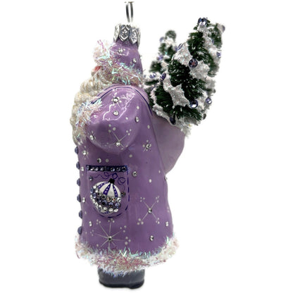 Patricia Breen Whose Woods Are These Lavender Santa Christmas Ornament CATZ