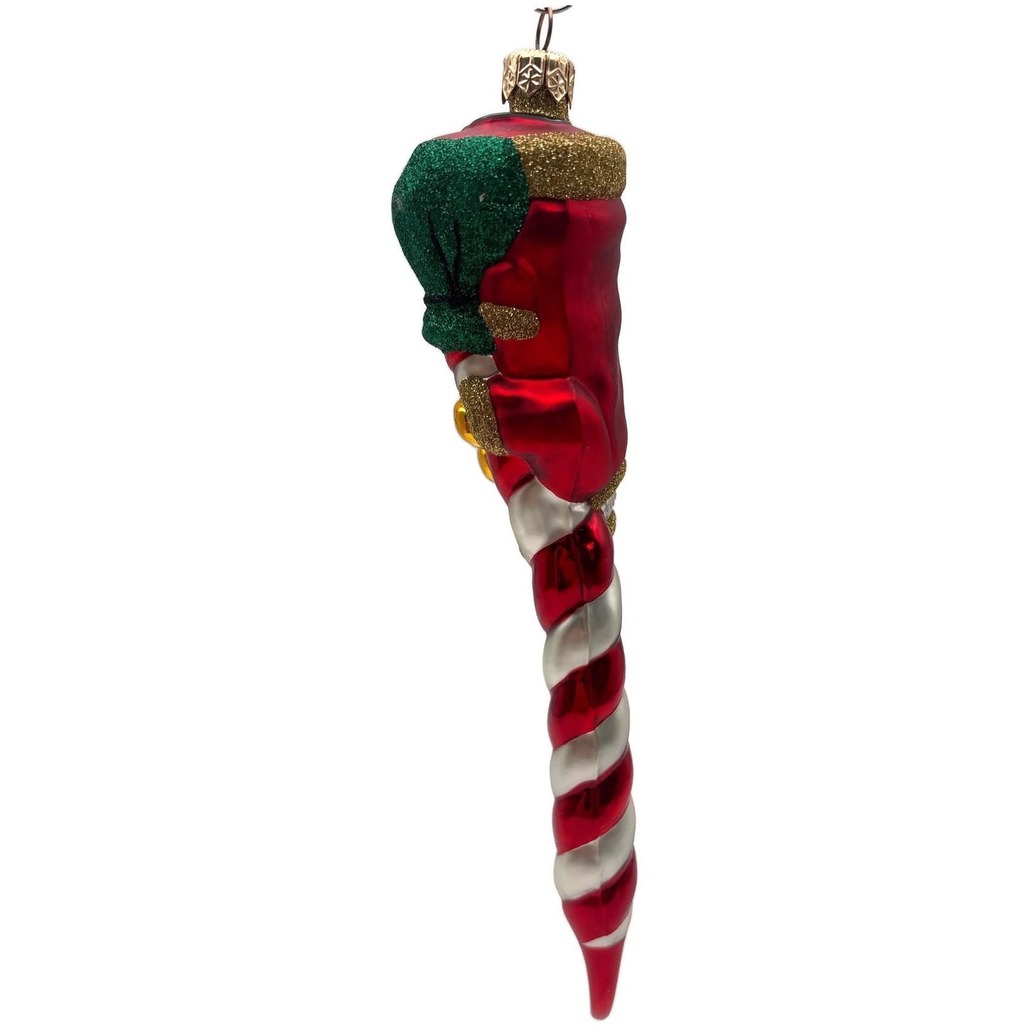 Patricia Breen Peppermint Santa Red White Matte Candy Cane Christmas Ornament