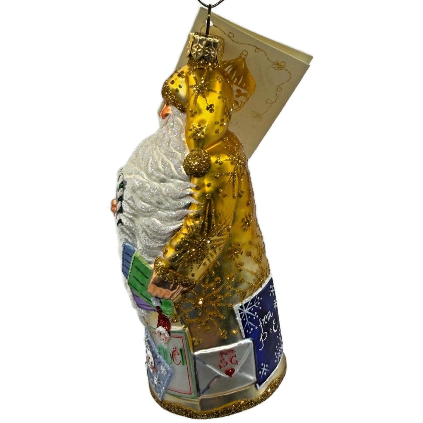 Patricia Breen Dear Santa Reading Letters Snowflakes Christmas Ornament 2412