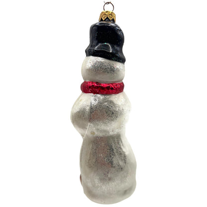 Christopher Radko Holly Jolly Snowman With Broom Christmas Ornament 97-252-0