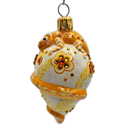 Patricia Breen Topping Chameleon Zalipie Persimmon Fall Christmas Tree Ornament