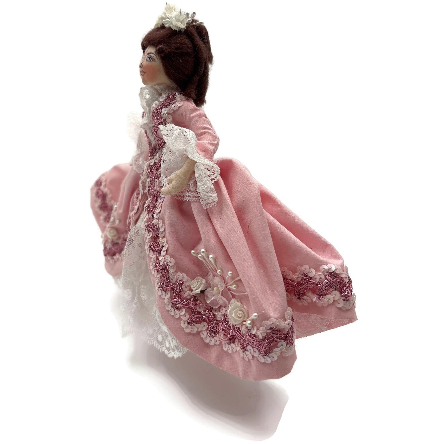 Gladys Boalt Beauty Belle Pink Beauty and The Beast Fabric Christmas Ornament