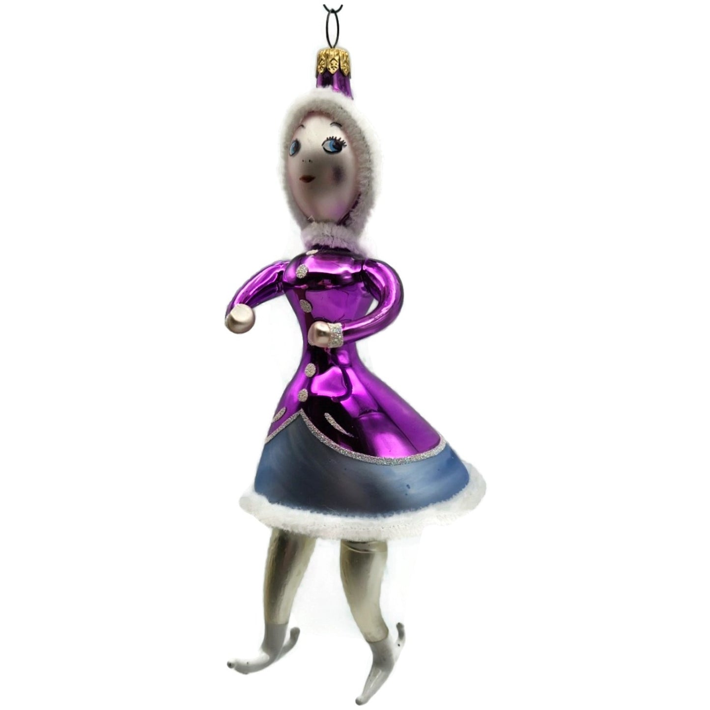 Christopher Radko Sonya Honey Purple Skater Italian Christmas Ornament 97-334-0