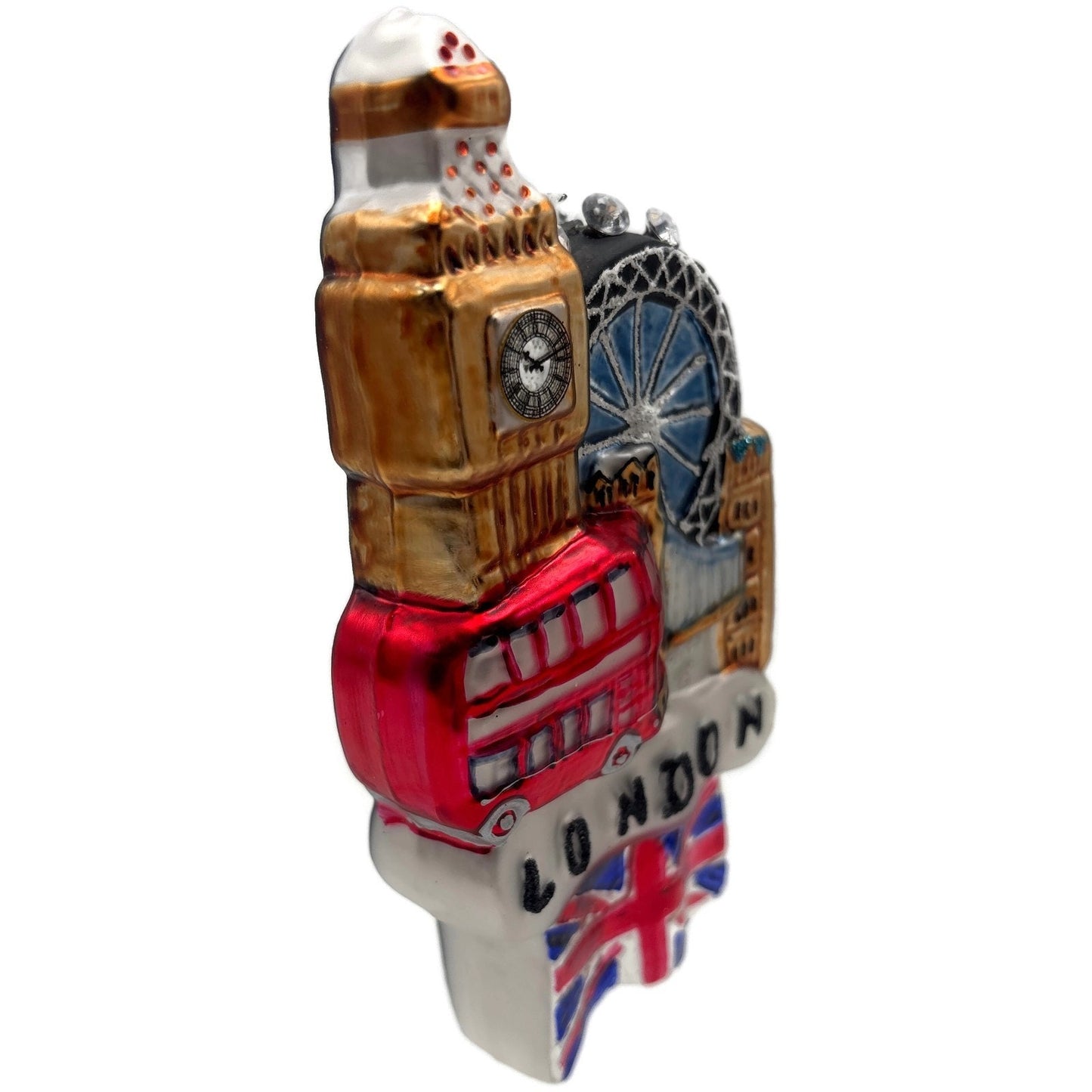 England London Big Ben London Eye Union Jack Cityscape Christmas Tree Ornament