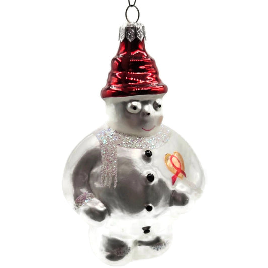 Christopher Radko Frosty Cares Snowman AIDS Awareness Christmas Tree Ornament