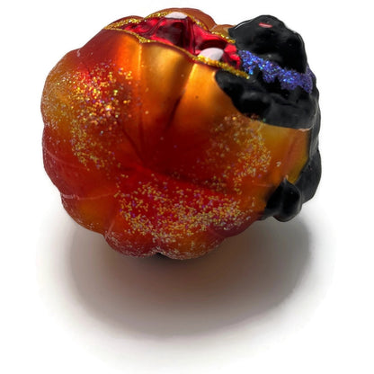 Christopher Radko Cat O'Lantern Gem Orange Pumpkin Halloween Ornament 01-0851-0