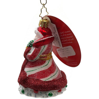 Christopher Radko Peppermint Sparkle Nicholas Gem Santa Claus Christmas Ornament