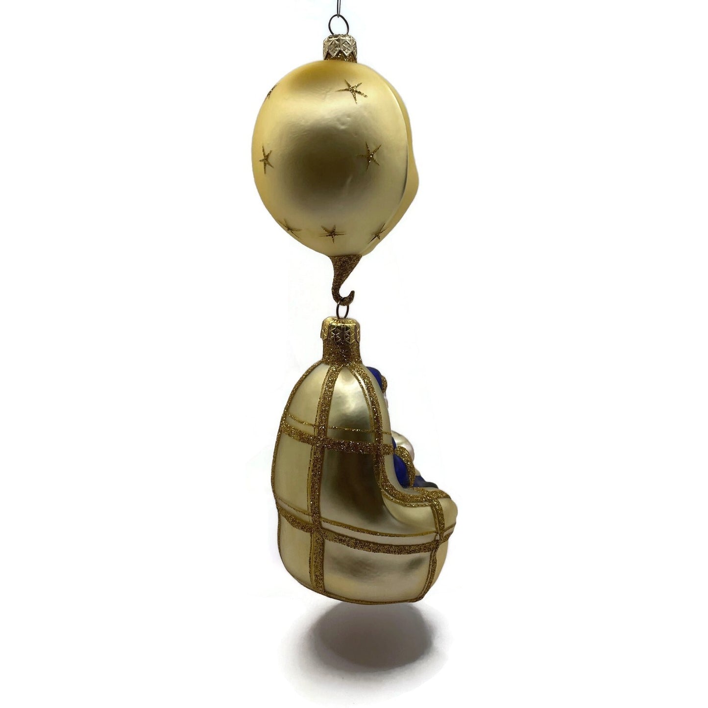Patricia Breen Checking His List Gold Santa Blue Coat Christmas Ornament 9806