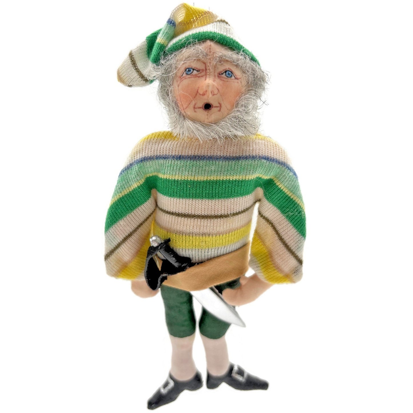 Gladys Boalt Smee The Pirate Peter Pan Stripe Fabric Signed Christmas Ornament