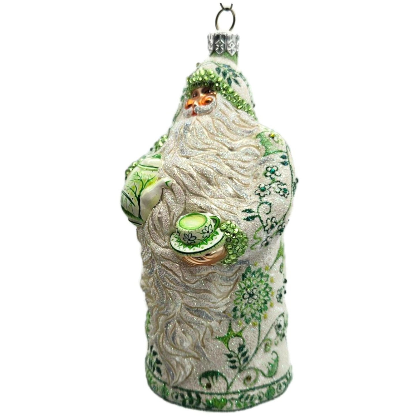 Patricia Breen Connaught Santa Chinoiserie Green Tea Party Christmas Ornament