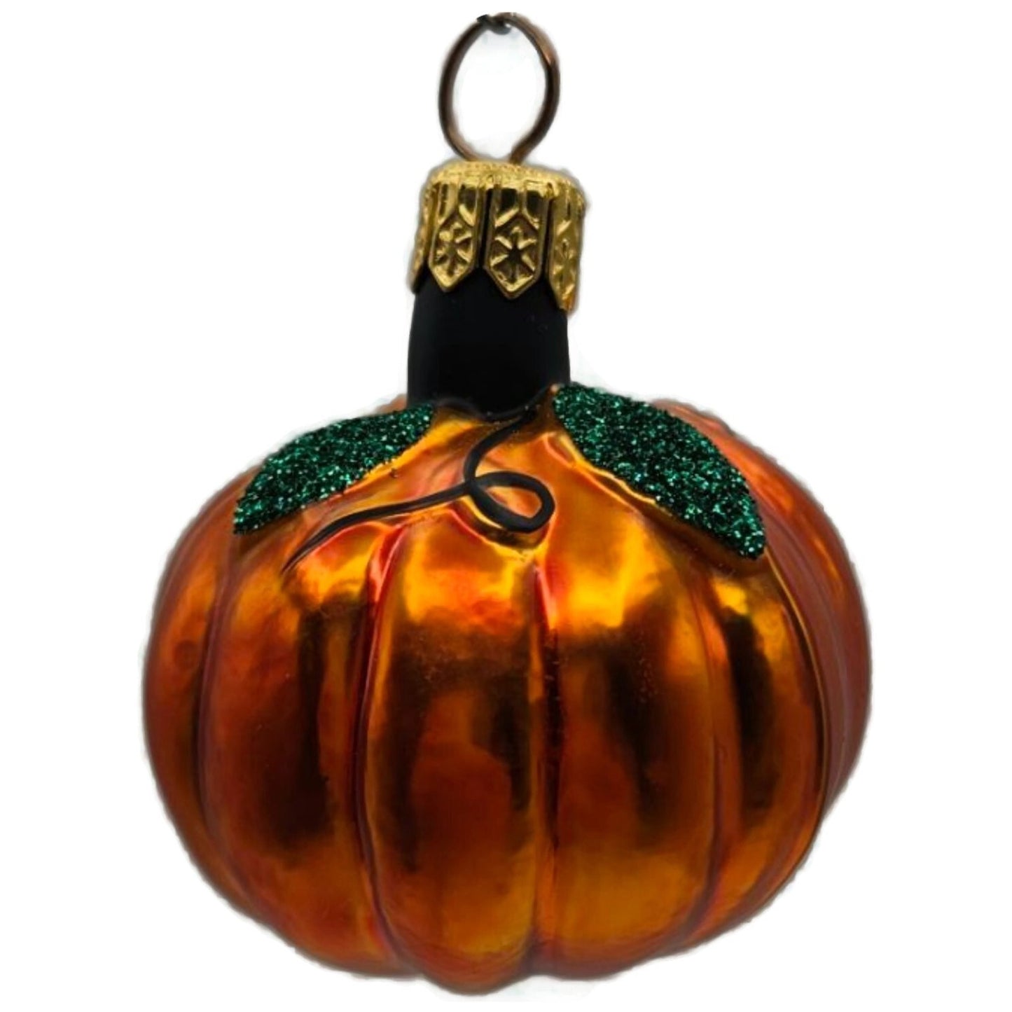 Patricia Breen Miniature Pumpkin Light Orange Glass Halloween Ornament 9800CATZ