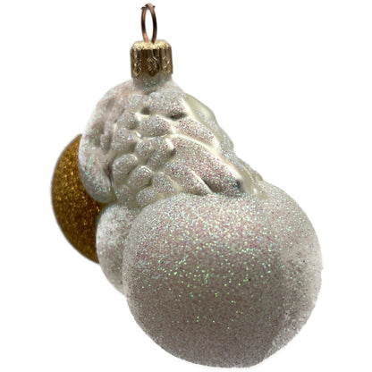 Patricia Breen Snow Angel in Flight Glittered White Gold Christmas Tree Ornament