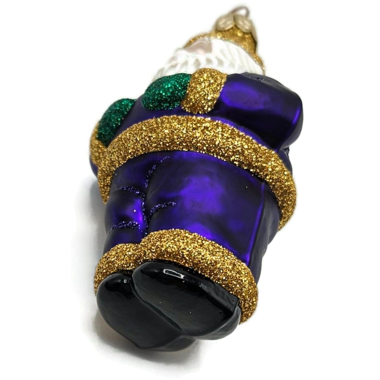 Patricia Breen Miniature HO HO HO Purple Santa Claus Christmas Tree Ornament