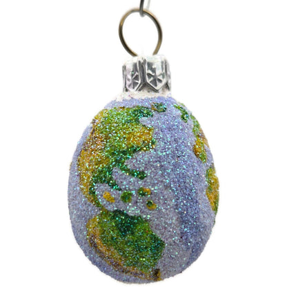 Patricia Breen Miniature Egg Worldly Earth Globe Blue Green Easter Tree Ornament