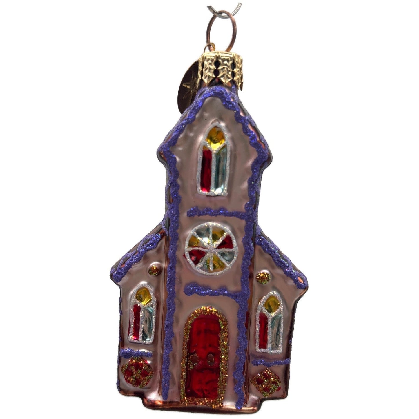 Christopher Radko Ginger Chapel Gem Pink Christmas Tree Ornament 01-0779-0
