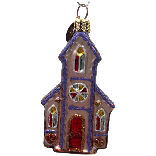 Christopher Radko Ginger Chapel Gem Pink Christmas Tree Ornament 01-0779-0