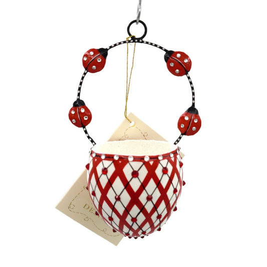 Patricia Breen Spring Basket Ladybugs Red Polka Dot Jeweled Holiday Ornament
