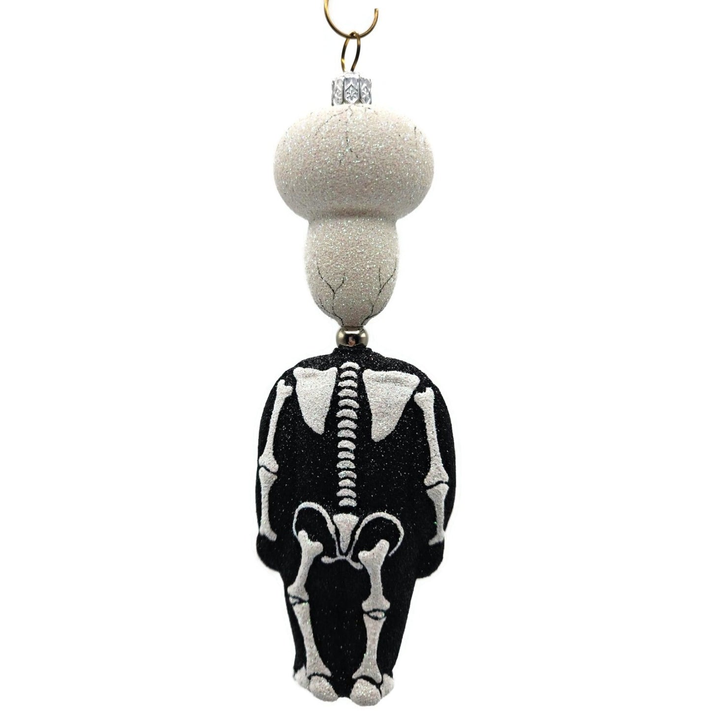 Patricia Breen Kinetic Skelton Black White Skeleton Halloween Christmas Ornament
