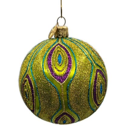 Christopher Radko Golden Peacock Purple Green Christmas Tree Ornament 1013838