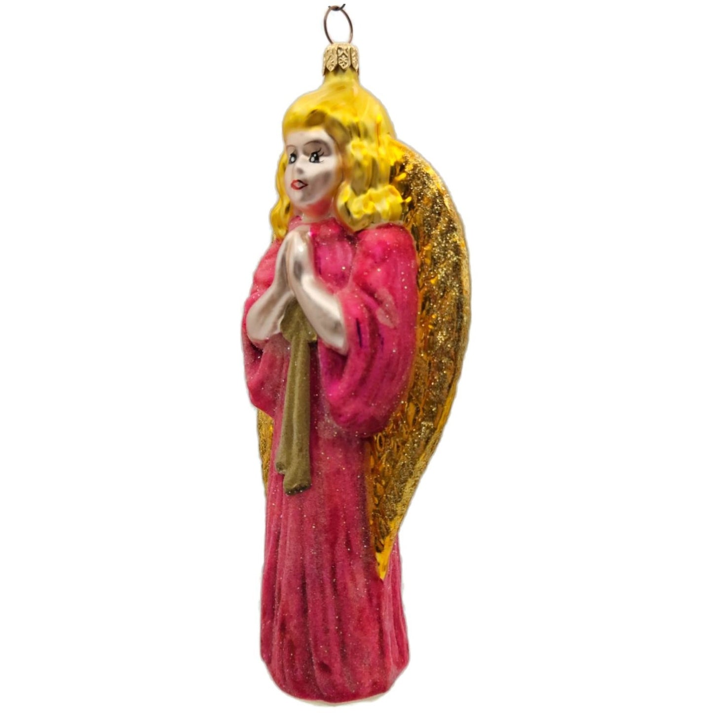 Christopher Radko Choir Angel Pink Gold Christmas Tree Ornament 97-044-0