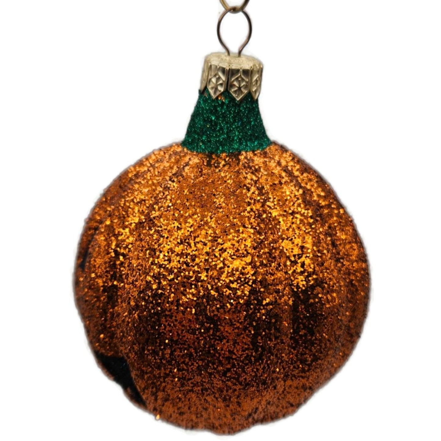 Patricia Breen Classic Pumpkin Orange Glitter Black Face Halloween Ornament CATZ