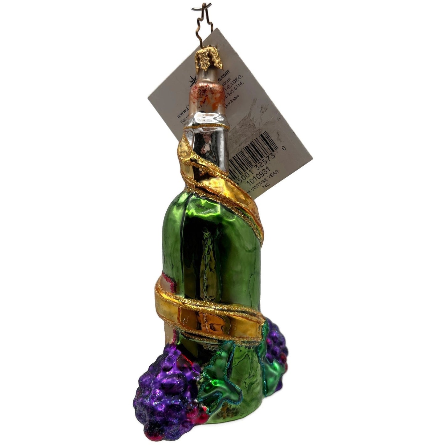 Christopher Radko A Vintage Year 2004 Wine Bottle Christmas Ornament 1010931