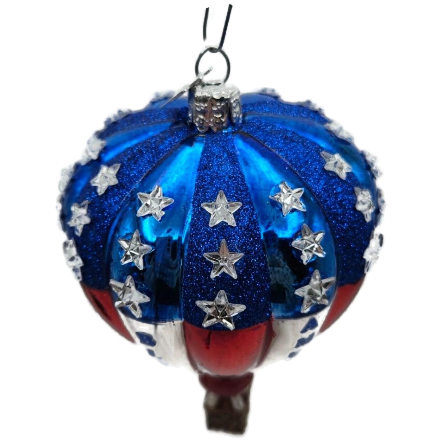 Patriotic Hot Air Balloon God Bless America Christmas Tree Ornament Kurt Adler