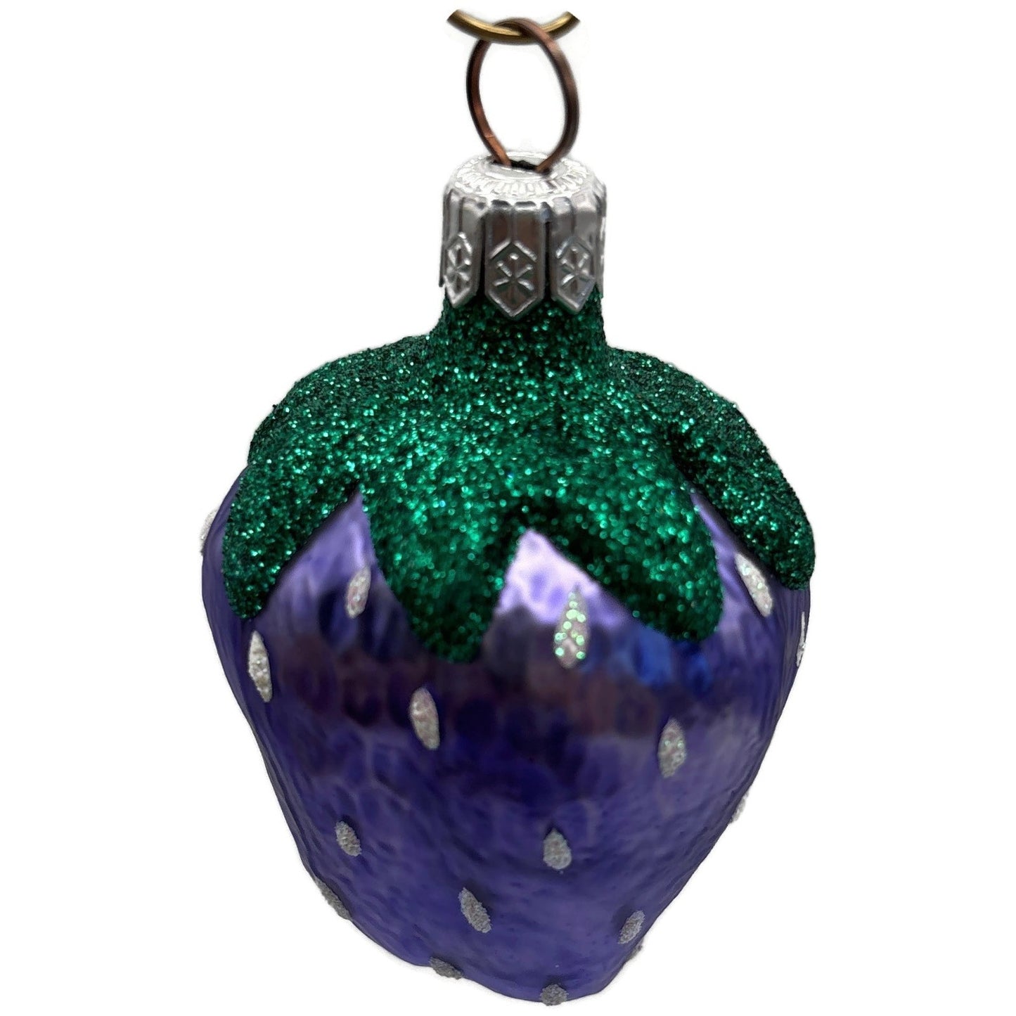 Patricia Breen Frosted Strawberry Purple Spring Christmas Ornament Signed CATZ