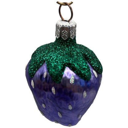 Patricia Breen Frosted Strawberry Purple Spring Christmas Ornament Signed CATZ